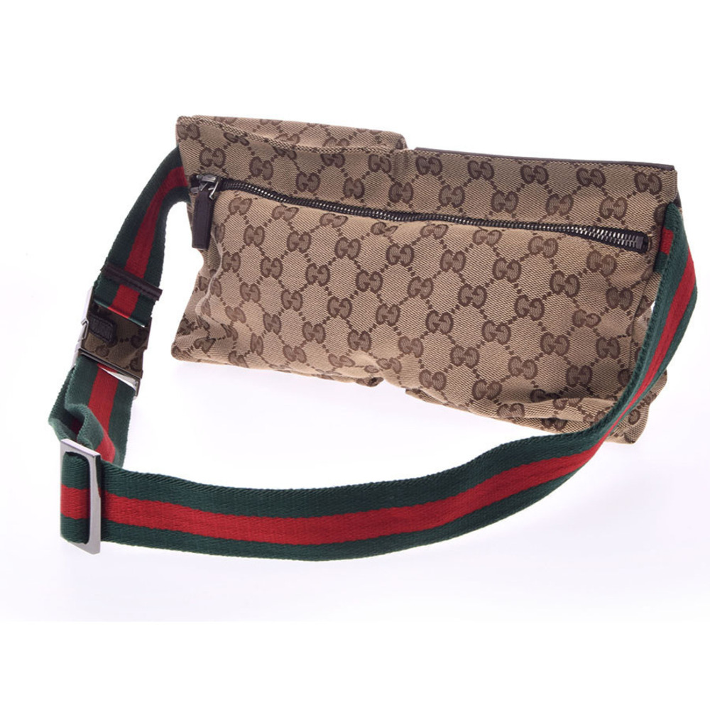Gucci Tan Canvas Bag Beige Waist GG Pouch